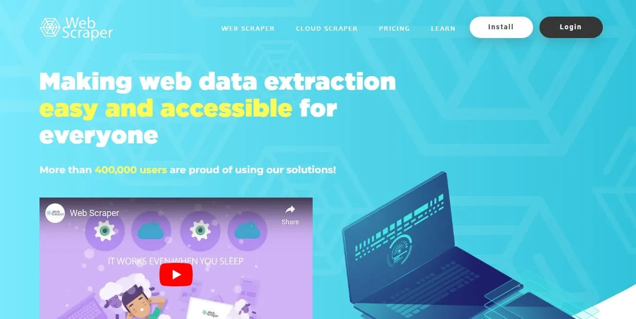 Webscraper.io – бесплатный инструмент для веб-скрапинга, простой в использовании для новичков.
